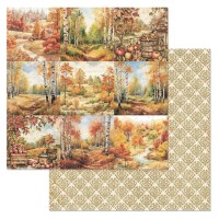 Бумага двусторонняя "Художница Осень. Карточки", ScrapMania