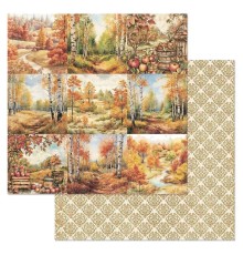 Бумага двусторонняя "Художница Осень. Карточки", ScrapMania