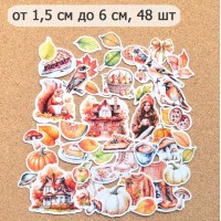 Набор высечек из бумаги "Художница Осень", 48 шт., ScrapMania