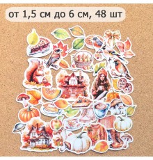 Набор высечек из бумаги "Художница Осень", 48 шт., ScrapMania