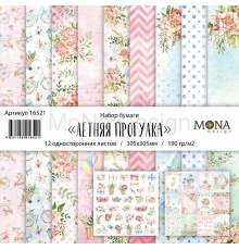 Набор бумаги "Летняя прогулка" 30,5*30,5 см., Mona Design 