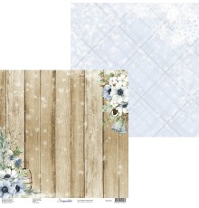 Бумага двусторонняя коллекция "Snowy Flowers", 30,5*30,5см., Scrapodelie