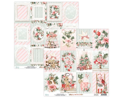 Набор бумаги "Merry Little Christmas" 15,2 х 15,2 см, 12 листов, 1/2 полного набора, Mintay paper