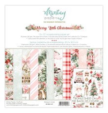 Набор бумаги "Merry Little Christmas" 30,5*30,5 см, 6 листов, 1/2 полного набора, Mintay paper