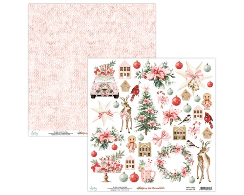 Набор бумаги "Merry Little Christmas" 30,5*30,5 см, 6 листов, 1/2 полного набора, Mintay paper