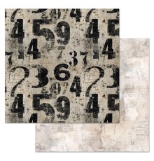 Бумага двусторонняя "Старый архив. Цифры на стене", ScrapMania