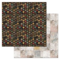 Бумага двусторонняя "Старый архив. Металлические крышки", ScrapMania