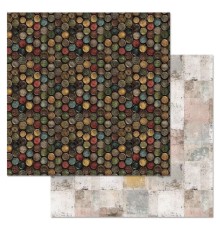 Бумага двусторонняя "Старый архив. Металлические крышки", ScrapMania