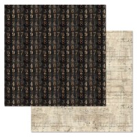 Бумага двусторонняя "Старый архив. Номерные таблички", ScrapMania