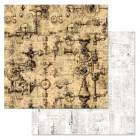 Бумага двусторонняя "Старый архив. Механизмы", ScrapMania