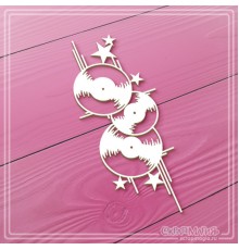 Чипборд фоновый "Виниловые пластинки со звездами", СкрапМагия