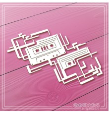 Чипборд "Фоновый элемент с аудио кассетами", СкрапМагия