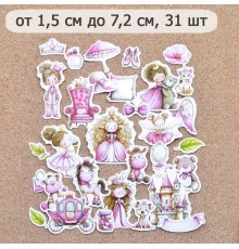 Набор высечек из бумаги "Маленькая королева", 31 шт., ScrapMania