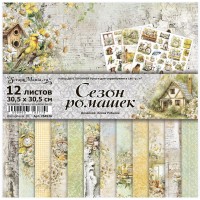   Набор бумаги 30,5*30,5 см "Сезон ромашек", 12 листов, ScrapMania