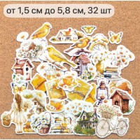 Набор высечек из бумаги "Сезон ромашек", 32 шт., ScrapMania