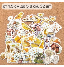 Набор высечек из бумаги "Сезон ромашек", 32 шт., ScrapMania