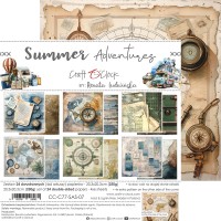 Набор бумаги "Summer Adventures" 20,3*20,3 см., 6 листов, 1/4 набора, Craft O'Clock