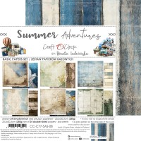Набор фоновой бумаги "Summer Adventures" 20,3*20,3 см., 6 листов, 1/4 набора, Craft O'Clock