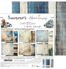 Набор фоновой бумаги "Summer Adventures" 20,3*20,3 см., 6 листов, 1/4 набора, Craft O'Clock