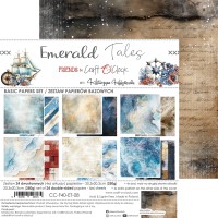 Набор фоновой бумаги "Emerald Tales" 20,3*20,3 см., 6 листов, 1/4 набора, Craft O'Clock