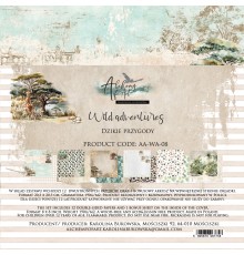 Набор бумаги "Wild Adventures" 20,3 х 20,3 см., 6 листов, 1/2 набора, Alchemy of Art