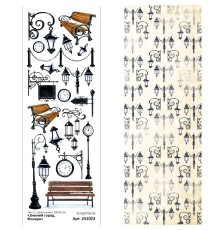 Лист с картинками 10х30 см "Зимний город. Фонари" (ScrapMania)