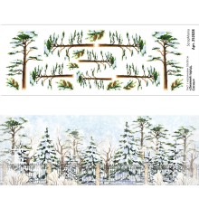 Лист с картинками 10х30 см "Зимний город. Сосны" (ScrapMania)