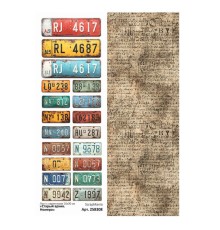 Лист с картинками 10*30 см "Старый архив. Номера", ScrapMania