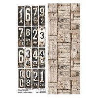 Лист с картинками 10*30 см "Старый архив. Бирки с номерами", ScrapMania