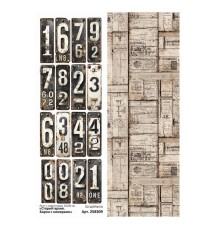 Лист с картинками 10*30 см "Старый архив. Бирки с номерами", ScrapMania