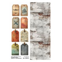 Лист с картинками 10*30 см "Старый архив. Ярлыки с самолетами", ScrapMania