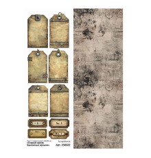 Лист с картинками 10*30 см "Старый архив. Бумажные ярлыки", ScrapMania