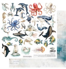 Лист для вырезания "Ocean Blue" 30,5*30,5 см., Alchemy of Art