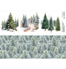 Лист с картинками 10х30 см "Снежные сказки. Зимний лес" (ScrapMania)