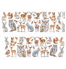 Лист с картинками 10х30 см "Снежные сказки. Звери и птицы" (ScrapMania)