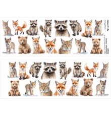 Лист с картинками 10х30 см "Снежные сказки. Звери" (ScrapMania)