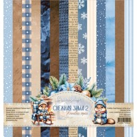 Набор бумаги "Снежная зима 2" (фоновая серия) 30,5*32 см, Scrapodelie