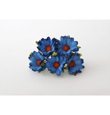 Ромашки "Синие" махровые 4 см, 5 шт