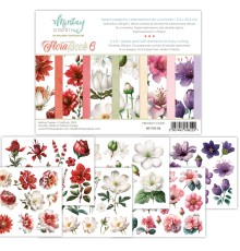 Набор бумаги "Flora Book №6" 15,2*20,3 см, 1/4 набора, 6 листов, Mintay paper