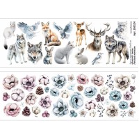 Лист с картинками 10х30 см "Амулет зимы. Лесные жители", ScrapMania