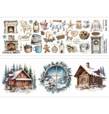Лист с картинками 10х30 см "Амулет зимы. Элементы уюта", ScrapMania