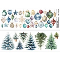 Лист с картинками 10х30 см "Амулет зимы. Новогодние игрушки", ScrapMania