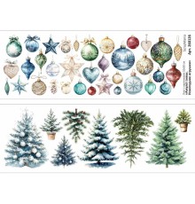 Лист с картинками 10х30 см "Амулет зимы. Новогодние игрушки", ScrapMania