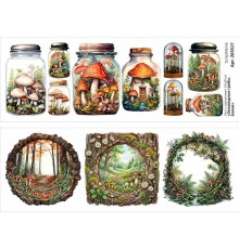 Лист с картинками 10х30 см "Заповедные грибы. Банки", ScrapMania