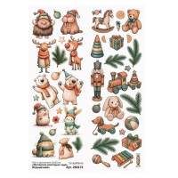 Лист с картинками 10х30 см "Мастерская новогодних чудес. Игрушечная", ScrapMania