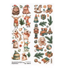 Лист с картинками 10х30 см "Мастерская новогодних чудес. Игрушечная", ScrapMania
