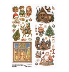 Лист с картинками 10х30 см "Мастерская новогодних чудес. Веселая", ScrapMania