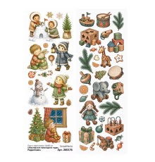 Лист с картинками 10х30 см "Мастерская новогодних чудес. Радостная", ScrapMania