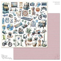 Бумага двусторонняя коллекция "Старшая школа. Картинки. Хобби", ScrapMania