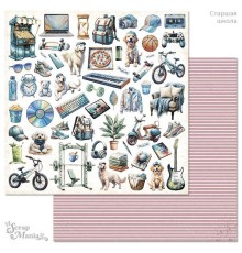 Бумага двусторонняя коллекция "Старшая школа. Картинки. Хобби", ScrapMania